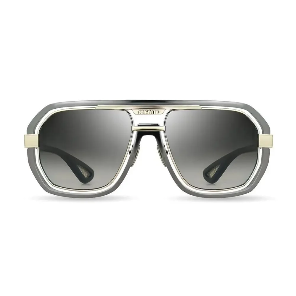 New! BUGATTI 08-GM/WG Stylish Gunmetal White Gold Sunglasses, Authentic